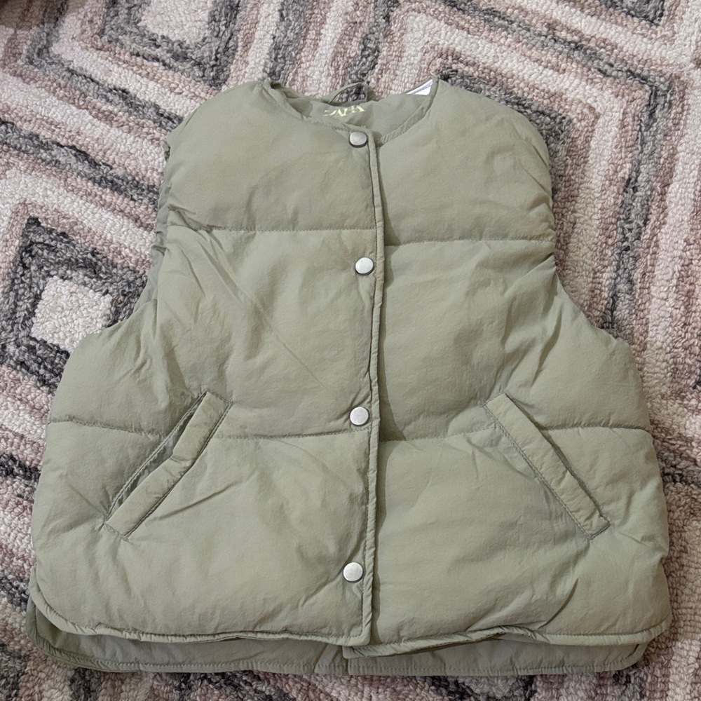 Zara Kids Khaki Puffer Vest